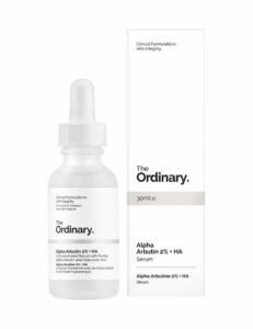 ordinary alpha arbutin serum carton and serum bottle front