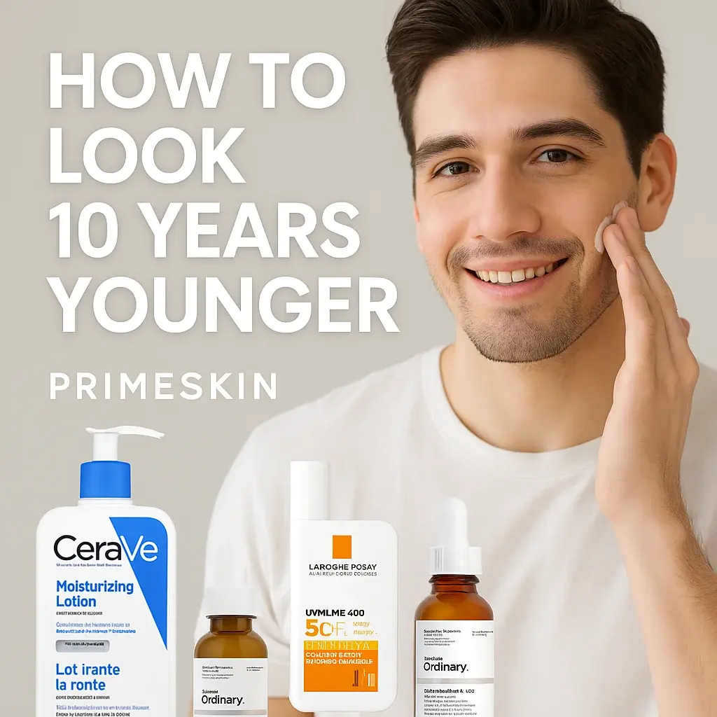 Man applying cream as part of anti-aging skincare routine