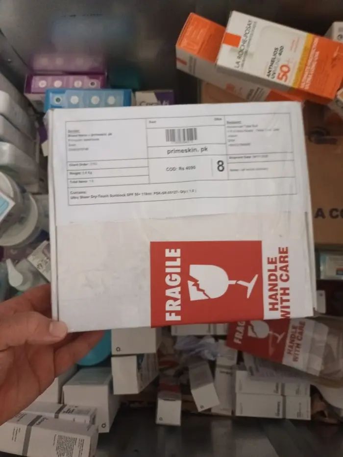 Securely packed skincare parcels ready for delivery