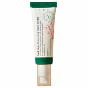 AXIS-Y Dark Spot Correcting Glow Serum 50ml tube, a lightweight brightening serum for dark spots and uneven skin tone