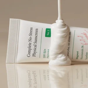 axis-y-physical-sunscreen-v3-texture- Close-up of the lightweight, creamy gel-lotion texture of Axis-Y Complete No-Stress Physical Sunscreen