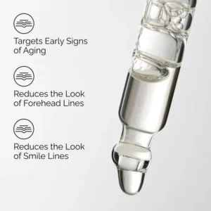 The Ordinary Argireline Solution serum texture with dropper showing benefits for dynamic lines