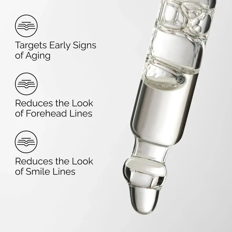 The Ordinary Argireline Solution serum texture with dropper showing benefits for dynamic lines
