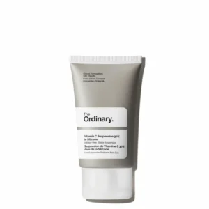 The Ordinary Vitamin C Suspension 30% in Silicone 30ml tube for high-potency brightening and smoothing treatment.