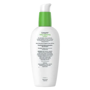 Cetaphil Daily Hydrating Lotion 88ml back label with ingredients and directions