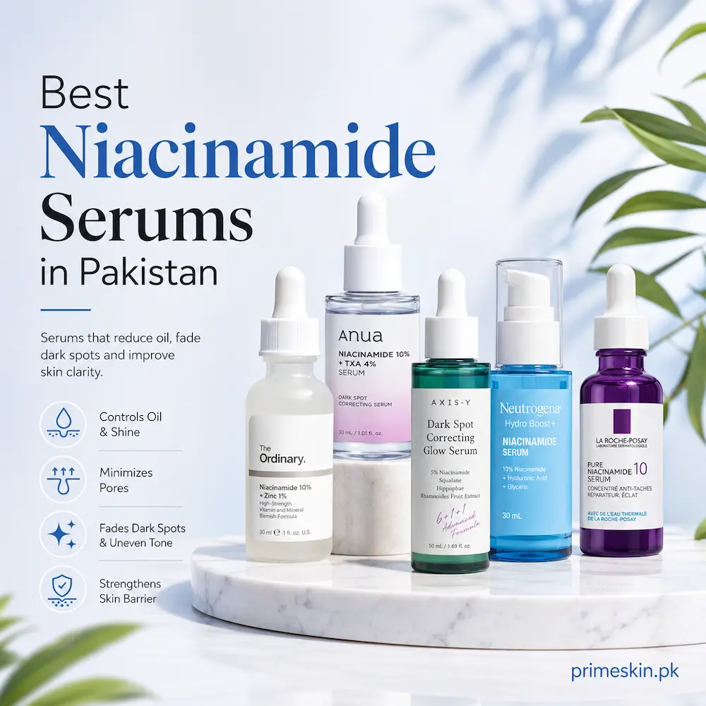 Best niacinamide serums in Pakistan for oil control, minimizing pores, fading dark spots and strengthening the skin barrier